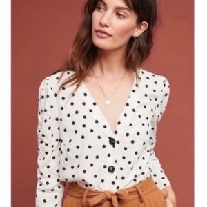 Maeve polka dot blouse- size medium- excellent condition.